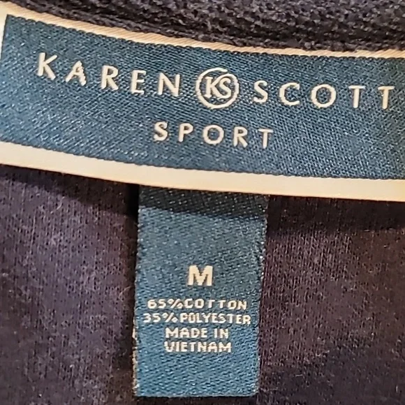 Karen Scott SPORT Navy Blue Button Down Knit Cardigan - Picture 12 of 12
